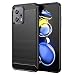 Produktbild DAINA Silikon Faser Hülle für Xiaomi Poco X4 GT 5G, Schutzhülle TPU Faser Zeichnen Handyhülle mit Stoßfest Bumper Armor, Case Cover - Schwarz