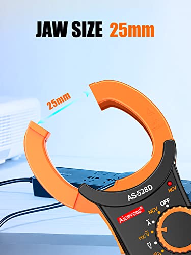 Aicevoos 528D Digital Clamp Meter 4000 Counts Amp Voltage Tester Auto-Ranging,Measures Ac Current,Ac/Dc Voltage,Temperature Capacitance Resistance Diodes（600A） #TOP4
