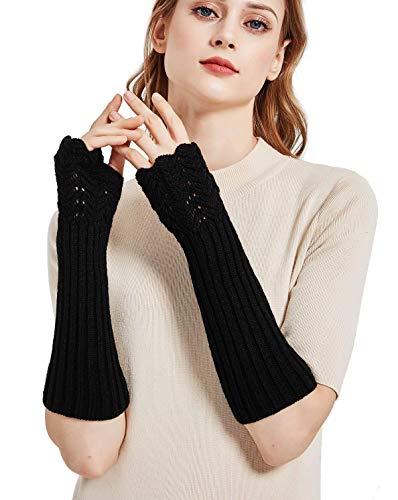 Novawo GOV 23 Women Arm Warmers Warm Knitted Long Gloves Winter Fashion Gloves thumb #1