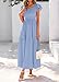 KIRUNDO Smocked Summer Dresses for Women 2026 Wedding Guest Midi Flowy Ruffle Short Sleeve Square Neck Tiered Sundress(Baby Blue, Medium)