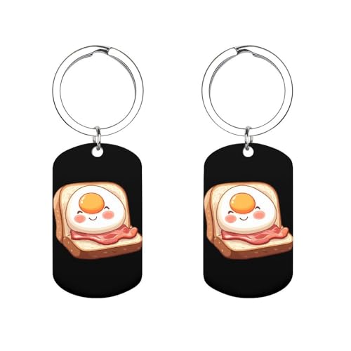 Sofa And Breakfast Novelty Keychain Stainless Steel Key Chain Rings