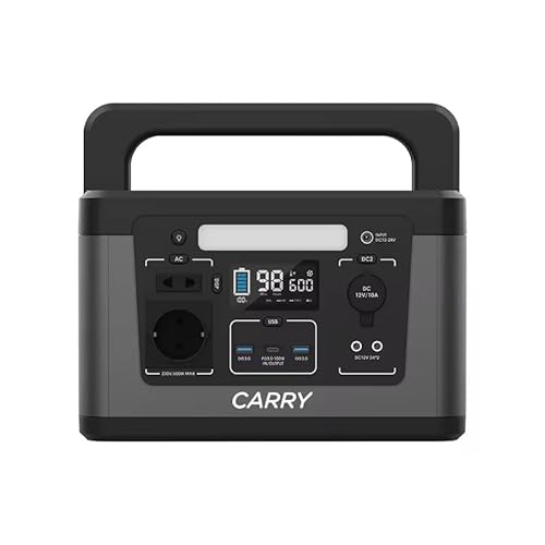 Portable Power Station 230V/600W 463Wh with PD100W USB-C, 2 AC Outlet Home Lithium Battery Backup Camping