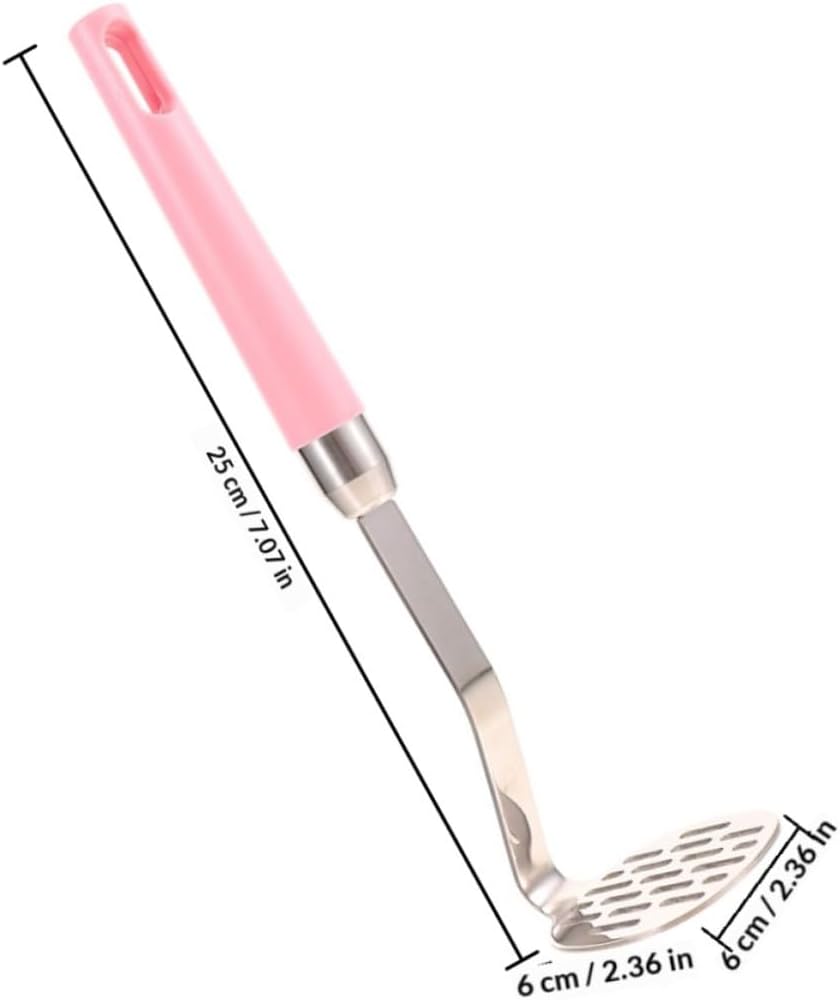 2pcs Manual Potato Mashers Stainless Steel Small Potato Squeezer with Pink Handle Kitchen Tool for Mashed and Vegetable Mashing