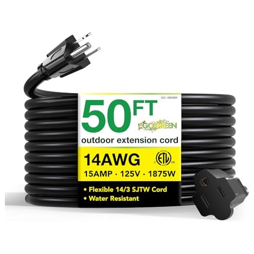 Heavy Duty 50ft Outdoor Extension Cord