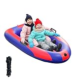 QPAU Inflatable Snow Sled, Heavy Duty Snow Tube with Reinforced Handles, Snow Sleds for Kids and Adults Winter Toys Gifts, Toboggan for Family Outdoor Sledding
