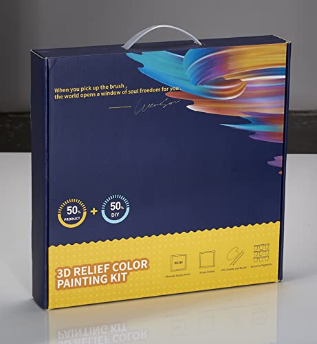 3D Color Painting Kit，Diy Paint By Numbers，Carved Wall Art And Table Decor For Home Or Office，Van Gogh Almond Blossom（11.8'' * 11.8''）, 11.8 X 11.8 Inches #TOP4