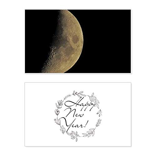 Tarjeta de Año Nuevo Half Planet para amantes del diseño astronómico y funcional