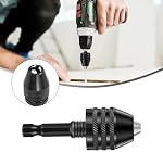 3 Pcs Keyless Drill Chuck Bit 1/4 Inch Hex Shank Keyless Drill Chuck Conversion Tool,0.3-3.6mm&0.3-6.5mm&0.8-8mm Quick Screwdriver Drill Adapter for Micro Drill Bit（Black）