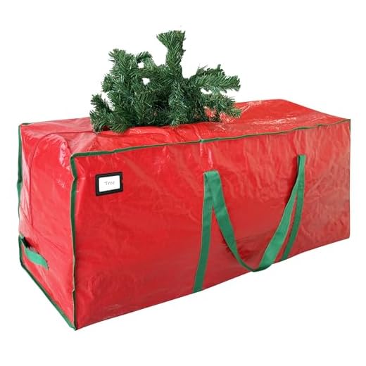 Cosy Family 7.5 ft Christmas Tree Storage Bag - Durable Heavy Duty Extra Large Artificial Xmas Holiday Tree Bag with Reinforced Handles and Dual Zippers Wide Opening - Red