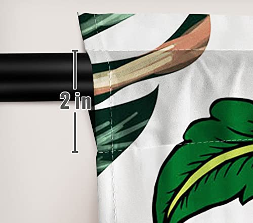 Funnytree Boho Flowers Window Curtain Print Curtains Summer Tropical Leaves Rustic Bohemian Floral Chic Modern Art Home Decor Rod Pocket Drapes For Bedroom Living Room 82 In X 84 In #TOP4