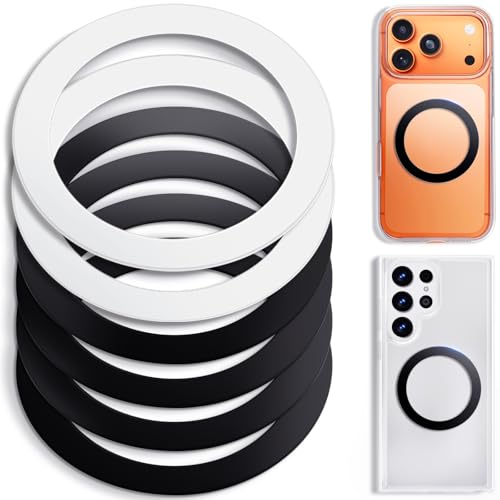 volport für Magsafe Ring Aufkleber mit Haftvermittler: 0,3 mm Ultra Dünn Magnetring - Universal Extra Stark Mag Safe Metallring mit Kleber für iPhone & Samsung Handyhülle, Autohalterung, Wallet