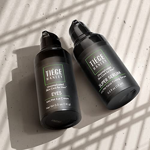 Tiege Hanley Morning And Night Facial Firming Serum (Super Serum) And Eye Cream (Eyes) For Men | Anti-Aging Pack | Sodium Hyaluronate And Retinyl Palmitate For Tighter, Smoother Skin | Caffeine To Fight Dark Circles | 0.5 Ounces Each #TOP2