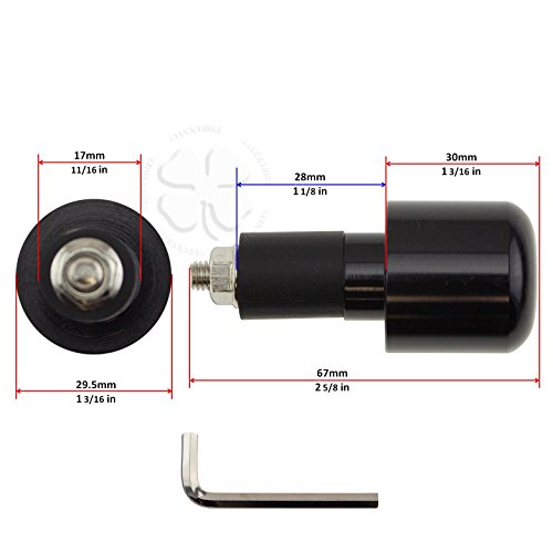 Black Handle Bar End Cnc Slugger Weight Slider Hollow 7/8" Bars 6Mm Slug #TOP1
