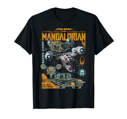 T-shirt Star Wars Razor Crest aux finitions soignées et motif schématique précis