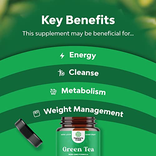 Green Tea Extract Capsules - Pure Extract - Weight Loss Pills - Burn Belly Fat - Metabolism Booster - Lose Weight Fast - For Men And Women Natural Detox Cleanse #TOP6
