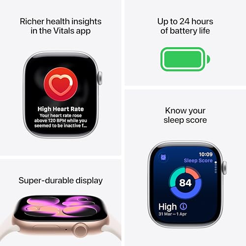 Image of Apple Watch Series 11 GPS 42mm Jet Black Aluminium Case with Black Sport Band - S /M