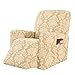 DZYP Pokrowiec na fotel relaksacyjny, żakardowy, 1-częściowy, rozciągliwy pokrowiec na sofę, fotel, pokrowiec na meble z elastycznym dnem i kieszenią (kremowy, 1-osobowy)