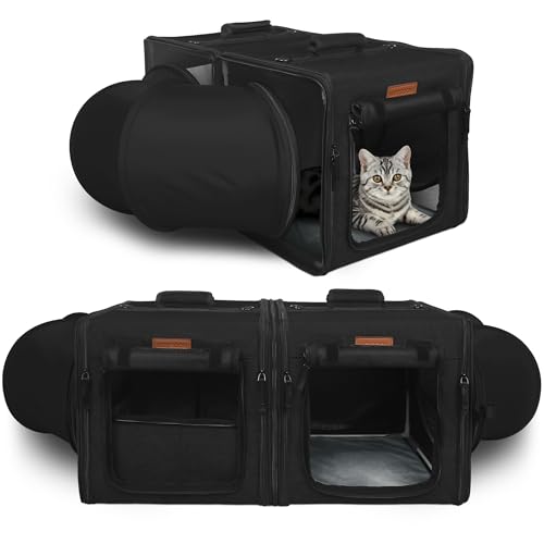 PETUX 2-in-1 Double Cat Carrier with Tunnels, 28