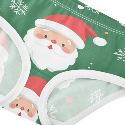 Cotton Toddler Underwear Custom Cute Santa Claus Christmas Green Cute Panties Girl Bright Kids Undies Briefs 2t4