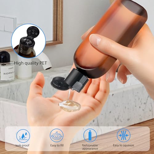 Hhverse 6 Stück Reiseflaschen zum Befüllen 100ml Reiseflaschen für Geeignet für Flugzeuge Reisegrößen Reise Shampoo Behälter Leere Plastikflasche für Shampoo, Duschgel, Kosmetik