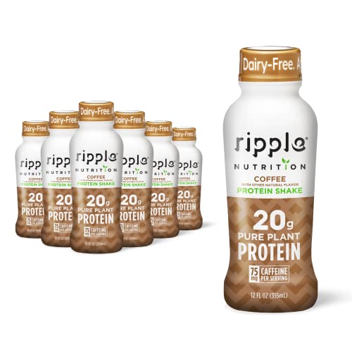 Ripple Vegan Protein Shake, Chocolate 12 Fl Oz (12 Pack) & Ripple Vegan Protein Shake, Coffee (12 Pack) | 24 Pack #TOP1