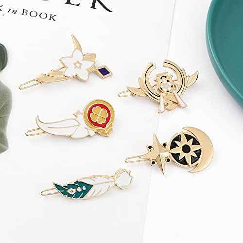 Genshin Hair Clips For Women Cute Enamel Venti, Keqing, Klee, Mona, Yae Miko, Barrettes Women Hair Pins Gifts For Girls Women Cosplay Jewelry #TOP1