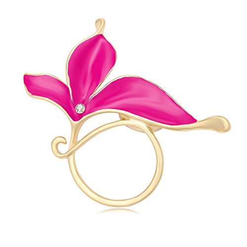 Image of Lovely Enamel Flower Magnetic Clip Eyeglass Holder Brooch Custom Jewelry