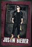 Color: Negro 1art1 Justin Bieber Póster con Marco (Madera DM) - All Around The World, Autograph (91 x 61cm)