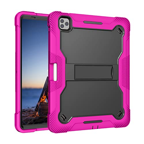 Coque iPad Pro 11 et Air 5 antichoc avec support hybride noir rose