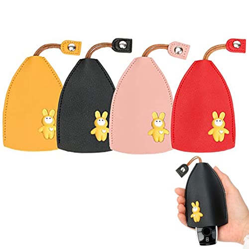 4 Pcs Leather Car Key Case Cover, Cute Creative Pull Out Key Sleeve Key R Ing Holder Handmade Key Case Cover Key Protector #TOP5
