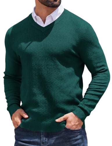 COOFANDY Men's Pullover Sweater V Neck Business Casual Sweaters Slim Fit