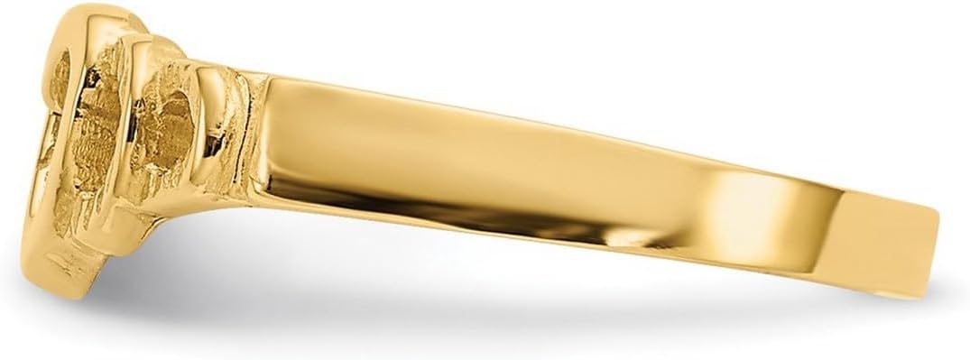 JewelryWeb 10k Solid Yellow Gold Love Heart Ring Size 3.00 Statement Ring - Image 4