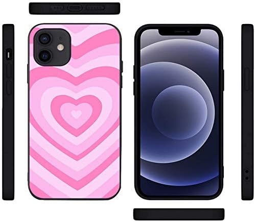 LUOWAN for iPhone 11 Love Heart Case,Silicone Shell with Cute Pink Love Heart Coffe Latte Pattern Design for Women Girls Teen, Shockproof Slim Fit Soft TPU Cover Protective Phone Cases_6.1 inch