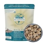 Steve's Real Food Freeze-Dried Raw Nuggets - White Fish Recipe - Raw Pet Food for Dogs and Cats - 20 oz