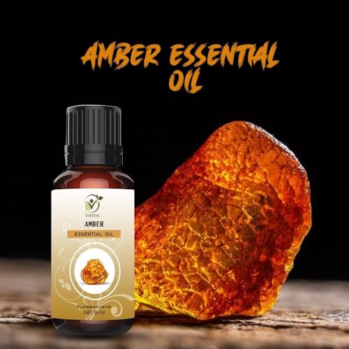 Image of VIRTUAL Amber Essential Oil 15ml | 100% Pure & Natural Undiluted Oil | Aromatherapy Essential Oil for Skin, Hair & Relaxation | Long Lasting Fragrance Oil