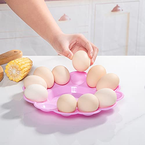 Doitool Egg Holder Container Decorative Eggs 4Pcs Plastic Deviled Egg Dish Egg Platter Egg Serving Tray Egg Holder Egg Container Egg Storage Organizer Kitchen Utensils Egg Carrier Boiled Egg Cups #TOP3