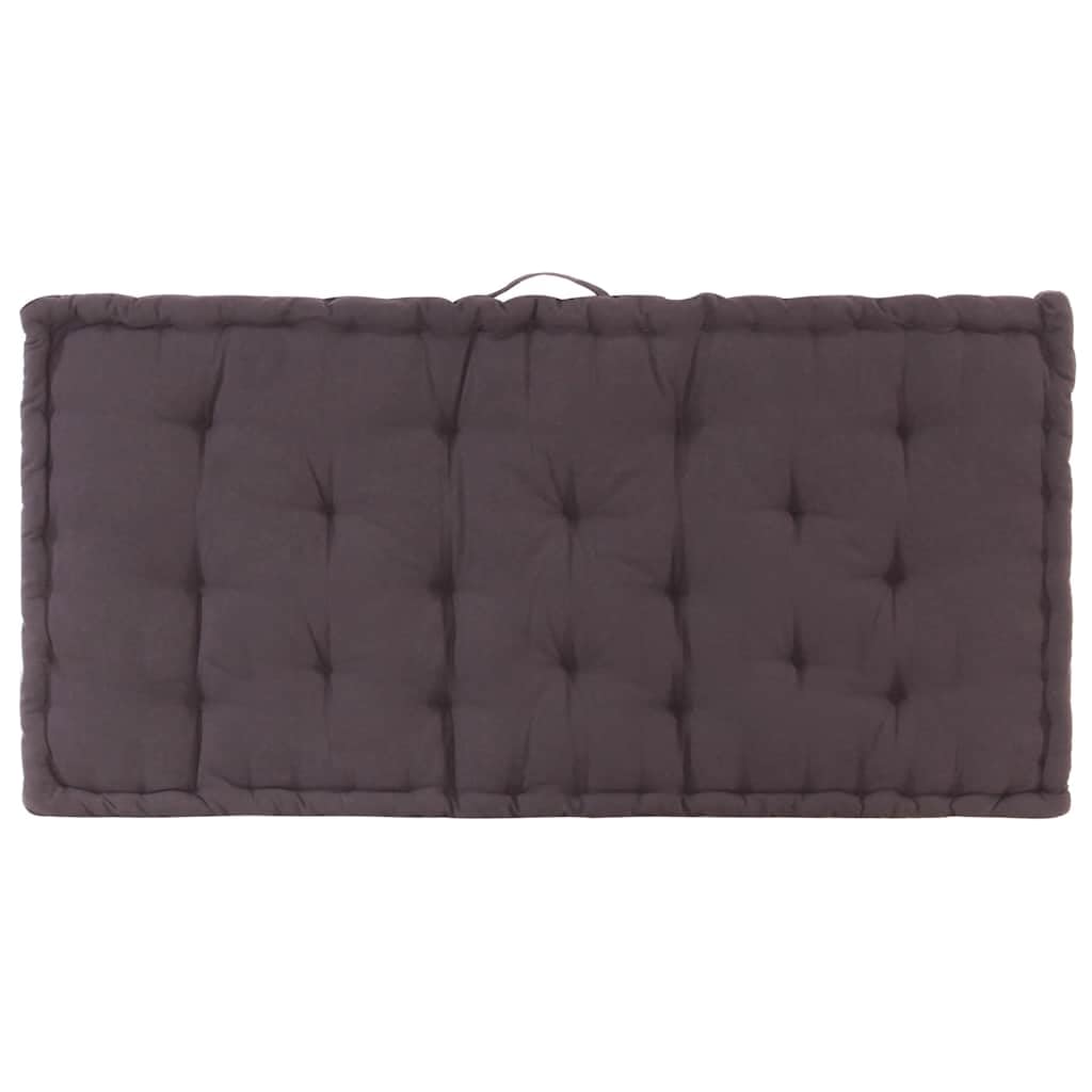 Palettenkissen 120x80x10 cm Baumwolle Palettenpolster Anthrazit | Bequeme Palettenauflage mit Tragegriff für gemütliche Stunden auf der Terrasse und im Wohnzimmer.