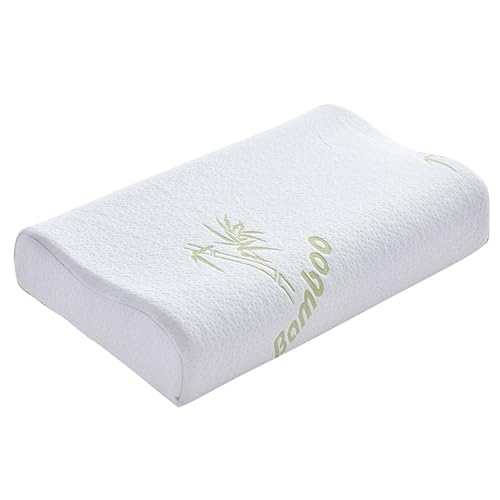 HOLIDYOYO Housse De Coussin Cervical Ergonomique en Fibre De Bambou 24X16 Pouces Respirante pour Soulagement Douleurs Cervicales Dormeurs sur Le Dos Et Ventre