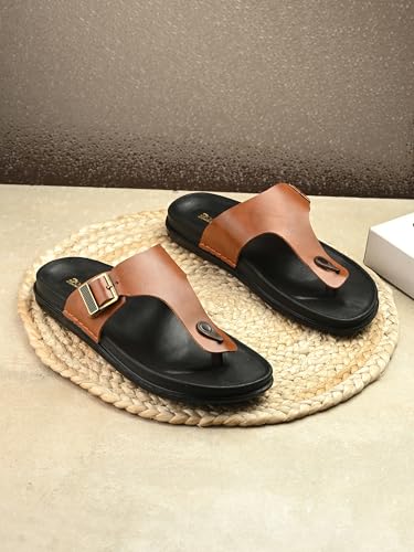 Image of DOCTOR HEALTH SUPER SOFT Men's Stylish Cushioned Slippers | Breathable, Skid Resistant, Adjustable Strap | PU Double Density Anti-Slip Casual Footwear for Everyday Comfort