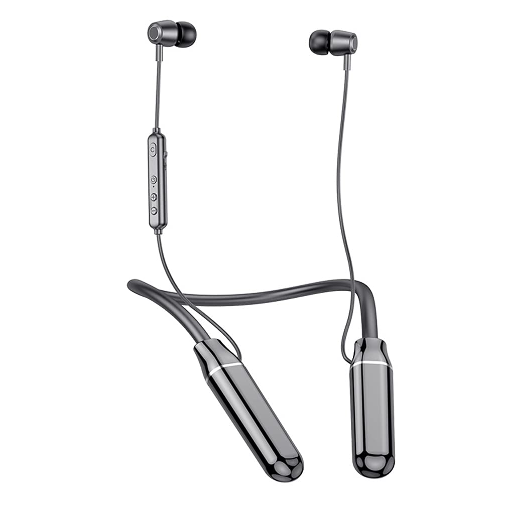 Bezprzewodowe słuchawki Bluetooth z opaską na szyję, magnetyczne słuchawki douszne, odporne na pot słuchawki stereo IPX5, redukcja szumów do biegania, wędrówek, fitnessu, 100 h, czarne