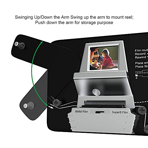 Super 8 Film Scanner, Converts Film in Digitales Video(3", 5", 7" und 9" Super 8/8 mm Film Rollen) MovieMaker/Film Digitizer, Super 8 Digitalisieren, mit 32 GB Speicherkarte und 2,4" LCD – Bild 4