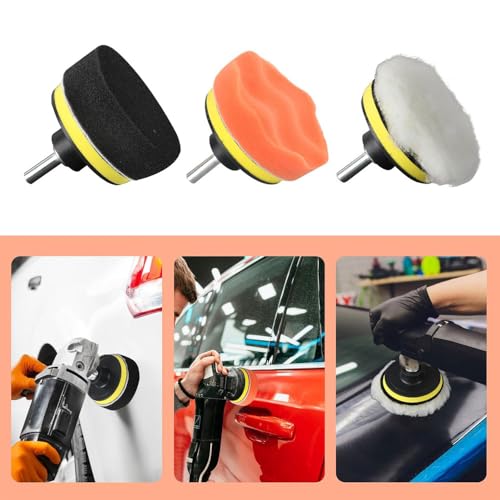 Image of MLD 3 inch Car Polishing Buffing Pads Waxing Sponge Buffer Set Foam Polisher Kit DKCP-801 (3inch, 7Pcs Drill Polisher Kit) Pack of -1