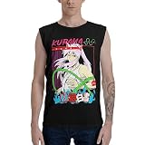 Anime Sleeveless T Shirt Yu Yu Hakusho Mens Fashion Tank Tops Summer Round Neckline Vest Black