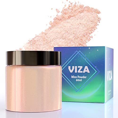 Viza Cosmetic Grade Mica Powder, 40g/1.4oz Natural Color Pigment Powder for Nails, Lip Gloss, Body Butter, Soap Making, Nail Polish, Eyeshadow, Candle Dye, Bath Bombs - Misty Rose