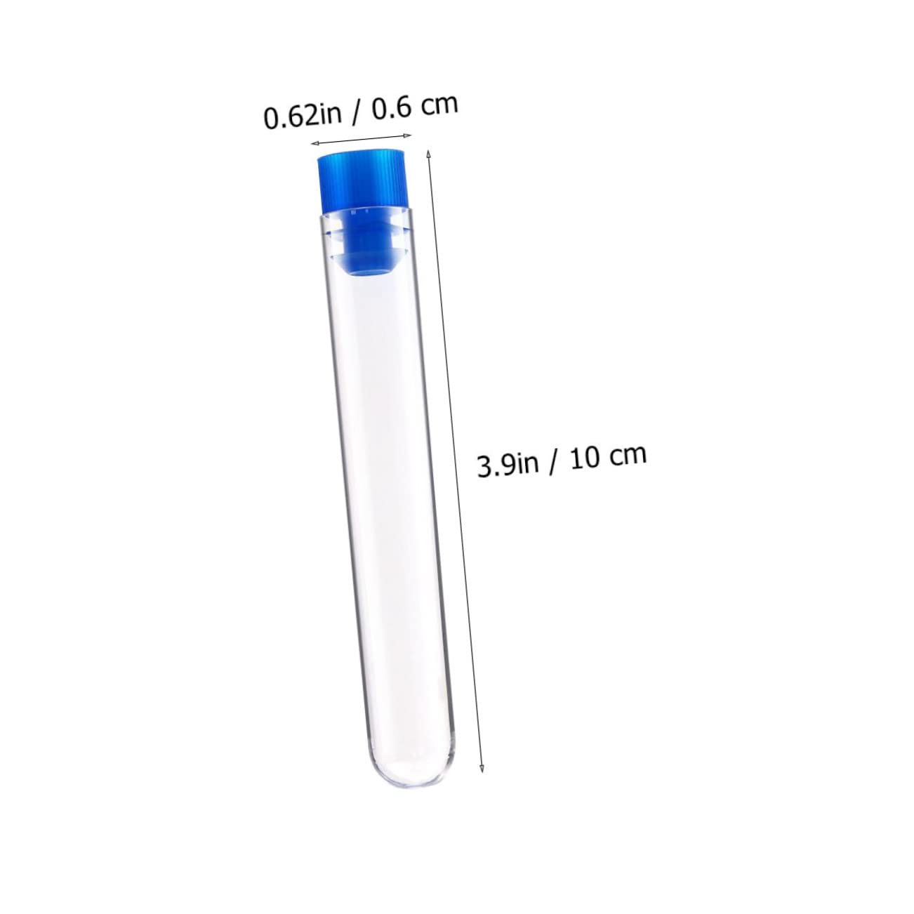 CIYODO 50pcs Test Tube Clear Container Mini Testing Vial Candy Tubes Science Experiment Colorimetric Tubes Chemistry Experiment Equipment Experiment Tube Candy Vials Clear Tubes Blue
