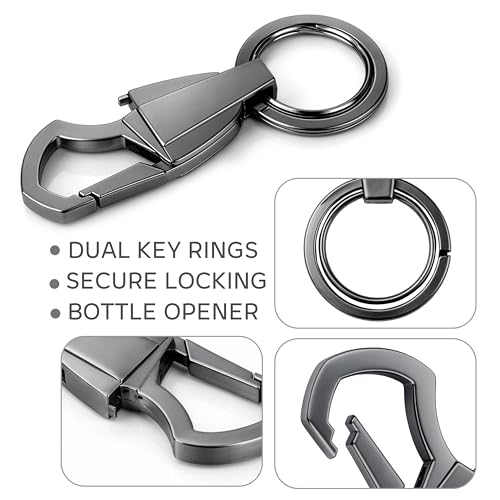 Image of Storite Heavy Duty Metal Carabiner Keychain with Swivel Key Ring, Premium Key Holder for Car, Home & Office Keys