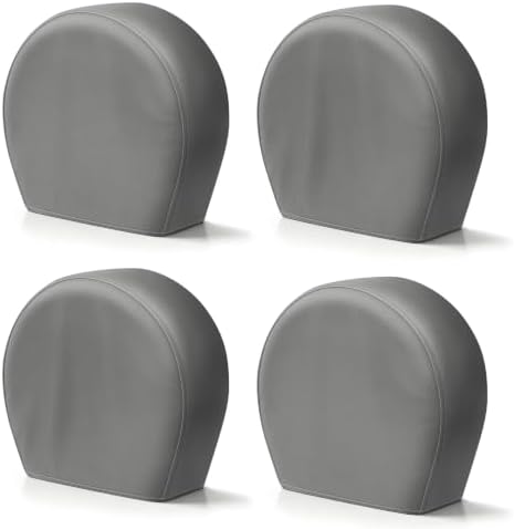 Explore Land Explore Land Tire Cover 4 Pack, for Jeep, Truck, SUV, Trailer, Camper, RV, Tough Vinyl Wheel Protector, Universal Fits Tire Diameters 23-25.75 inch, Charcoal