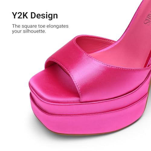 Image of DREAM PAIRS High Heels Chunky Block Platform Heels for Women Ankle Strap Sexy Open Square Toe Heels Dressy Pumps Sandals