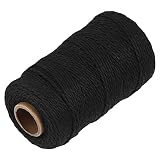 Black Natural Cotton Craft String - Ohtomber 328 Feet 2MM Bakers Twine for DIY Crafts and Gift Wrapp