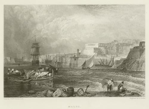 Cuadro de lienzo de Malta por William Turner pintura decorativa de 60x90cm